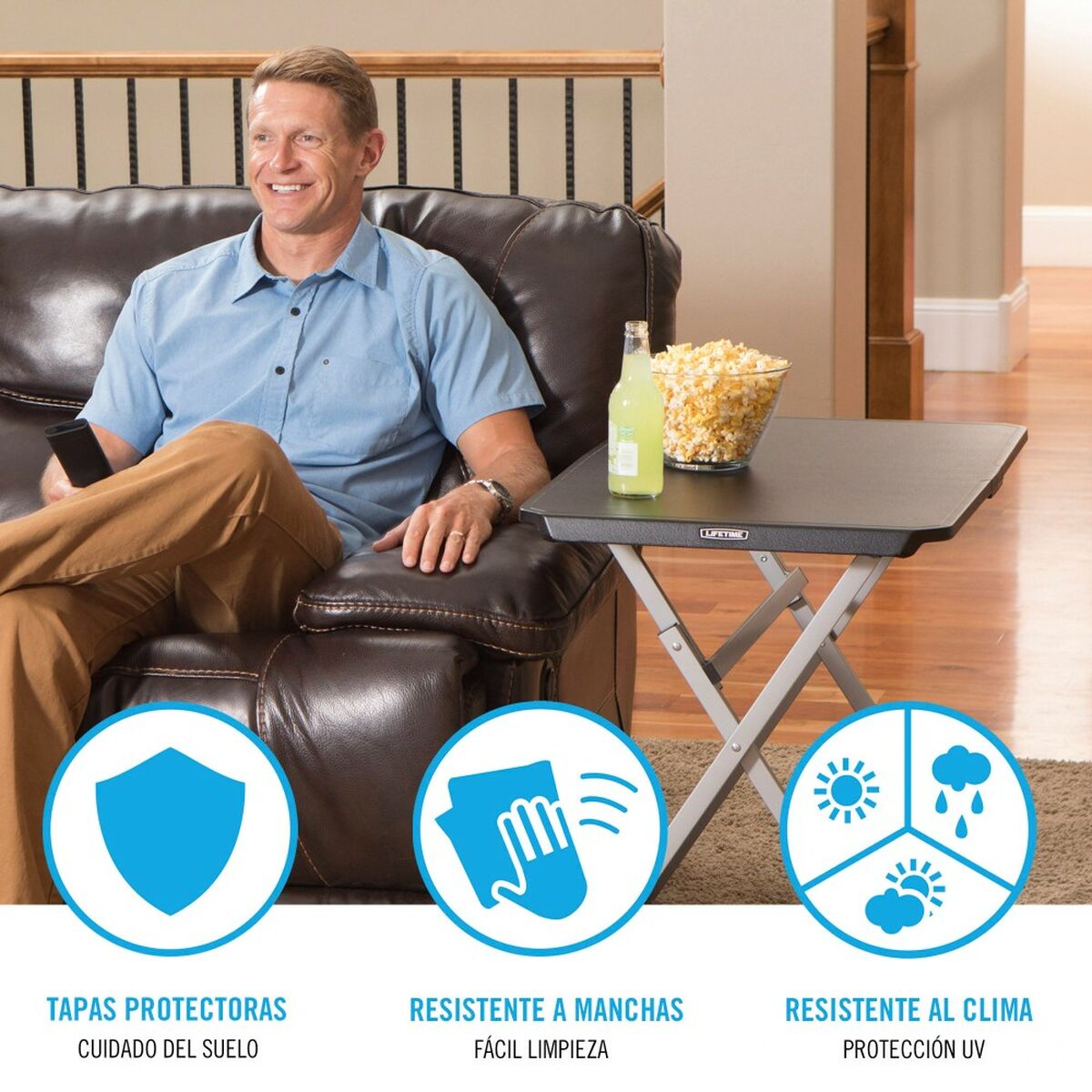 Βοηθητικό Τραπέζι Lifetime Μαύρο 75 x 66 x 50,5 cm Χάλυβας Πλαστική ύλη