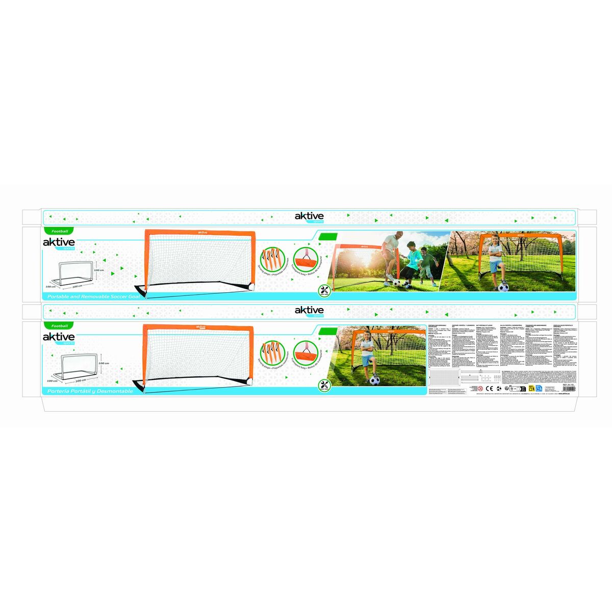 Τέρμα Ποδοσφαίρου Aktive 200 x 100 x 100 cm (x2)