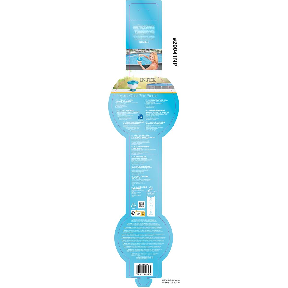 Διανομέας Χλωρίου Intex Πισίνα 12 Μονάδες 17,8 x 17,8 cm