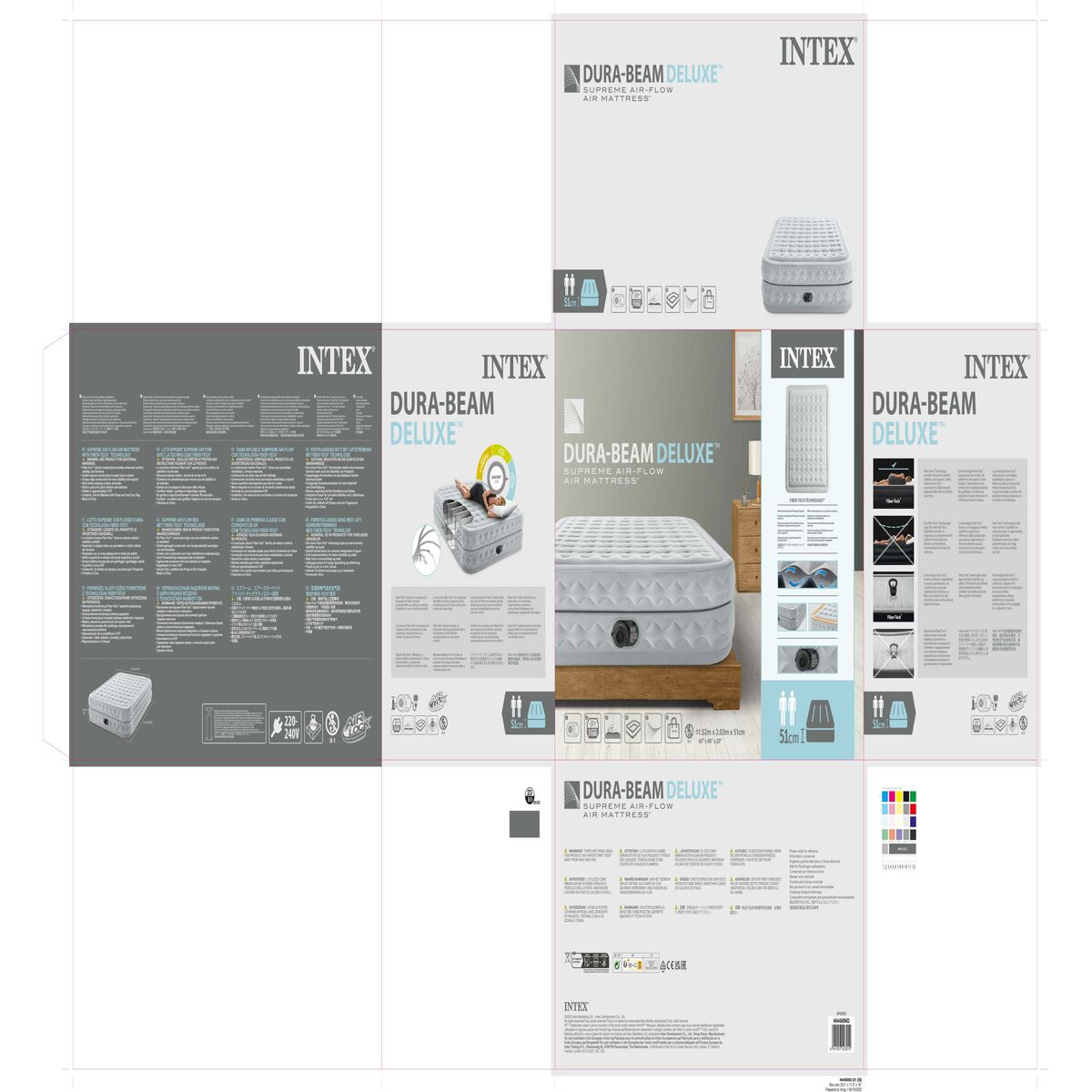 Φουσκωτό Kρεβάτι Intex Queen Supreme Air-Flow Fiber-Tech 152 x 50,1 x 203 cm