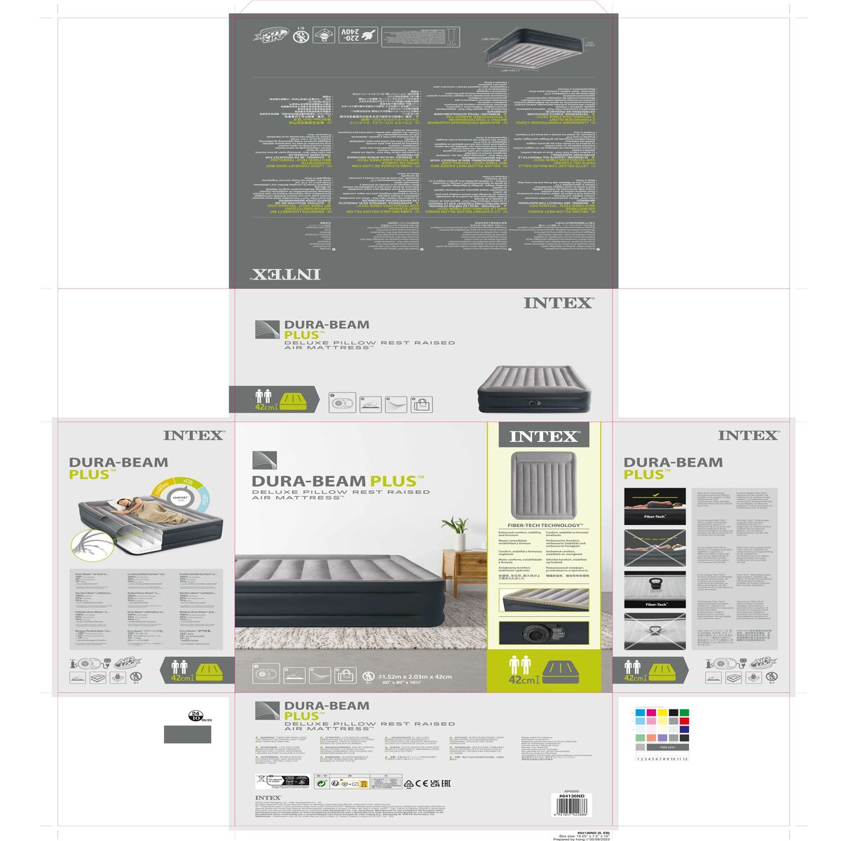 Φουσκωτό Kρεβάτι Intex Beam Basic Deluxe Queen 152 x 42 x 203 cm