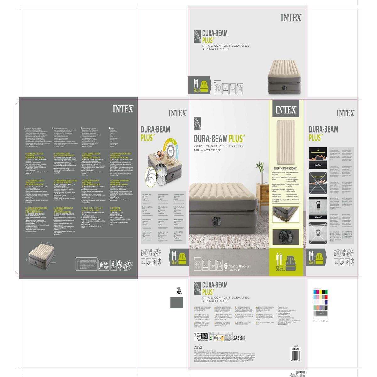 Φουσκωτό Kρεβάτι Intex Queen Prime Comfort Elevated 152 x 51 x 203 cm