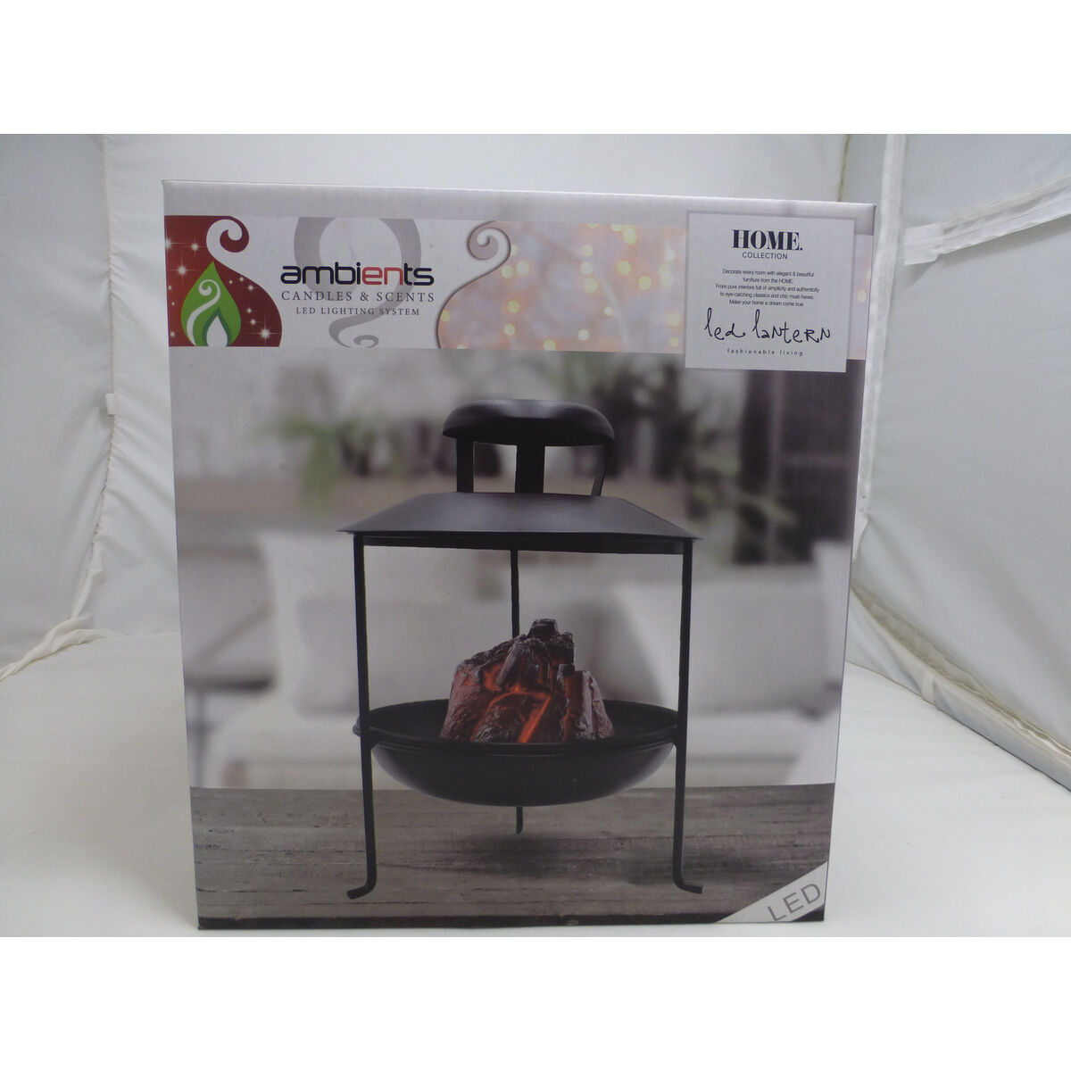 Μαγκάλι Ambients Φως LED Άνθρακας Διακοσμητικά 22 x 30 x 22 cm (x2)