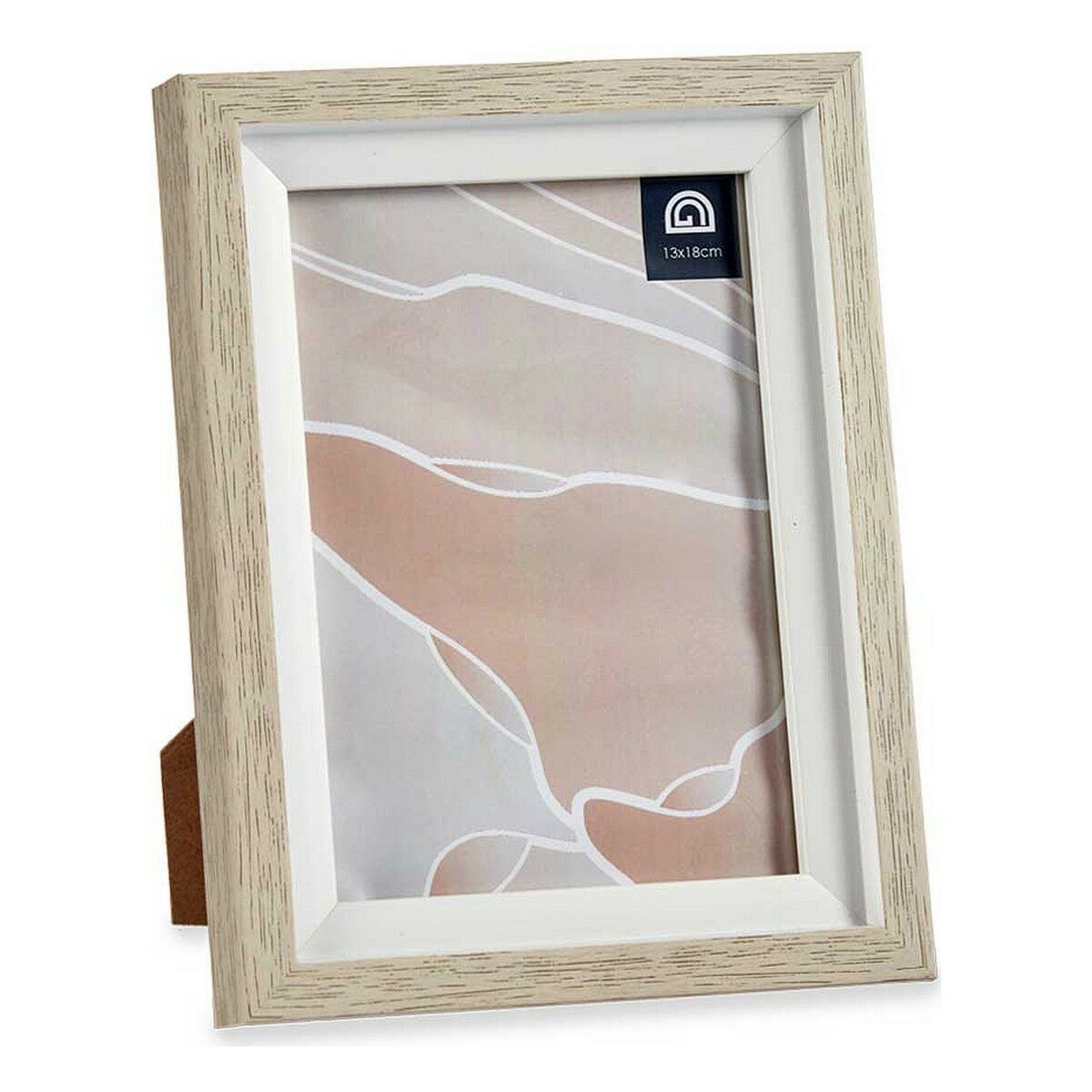 Κορνίζα 16,5 x 21,5 x 2 cm Κρυστάλλινο Μπεζ Λευκό Πλαστική ύλη (x6)
