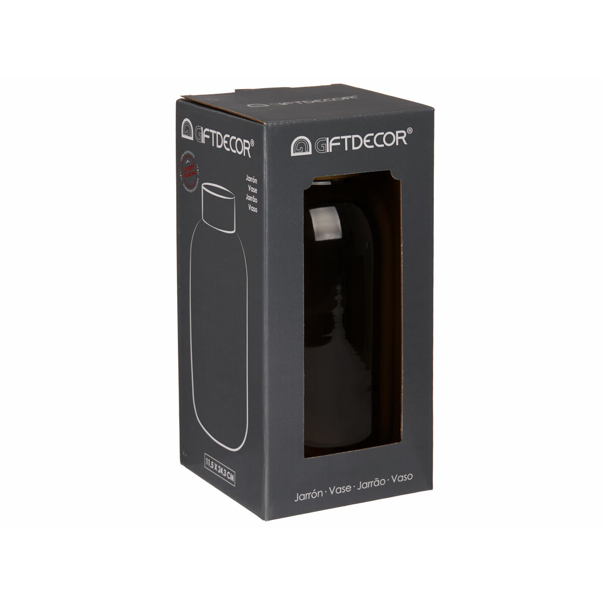 Βάζο Gift Decor Γκρι Χρυσό Γυαλί 11,5 x 24 x 11,5 cm (x6)