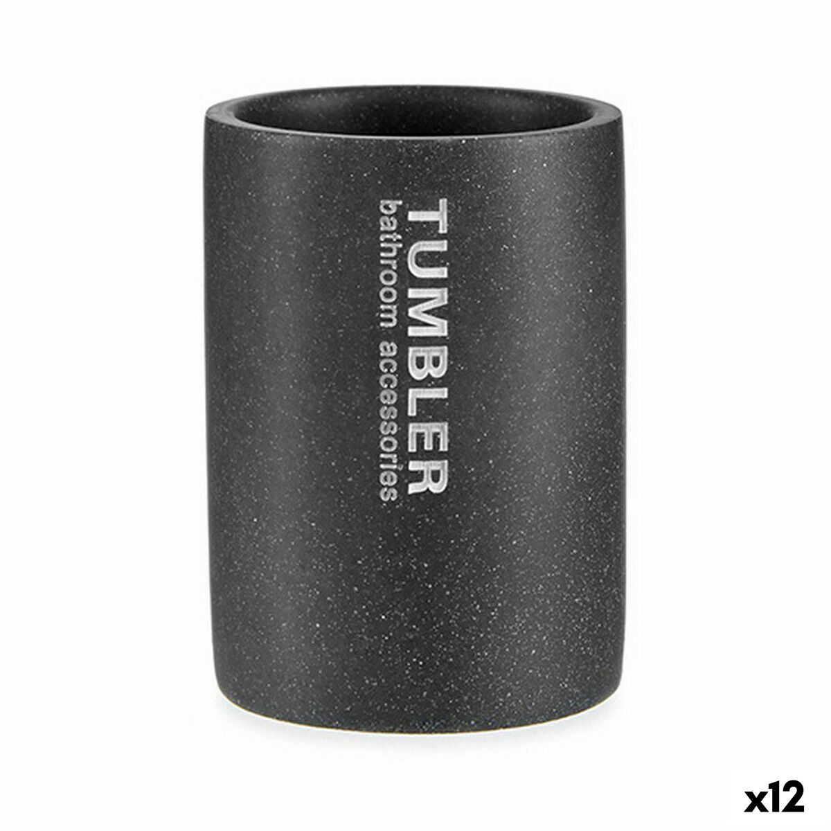 Βαση για οδοντοβουρτσεσ Berilo Tumbler Γκρι Ρητίνη 7,5 x 10,2 x 7,5 cm (12 Μονάδες)