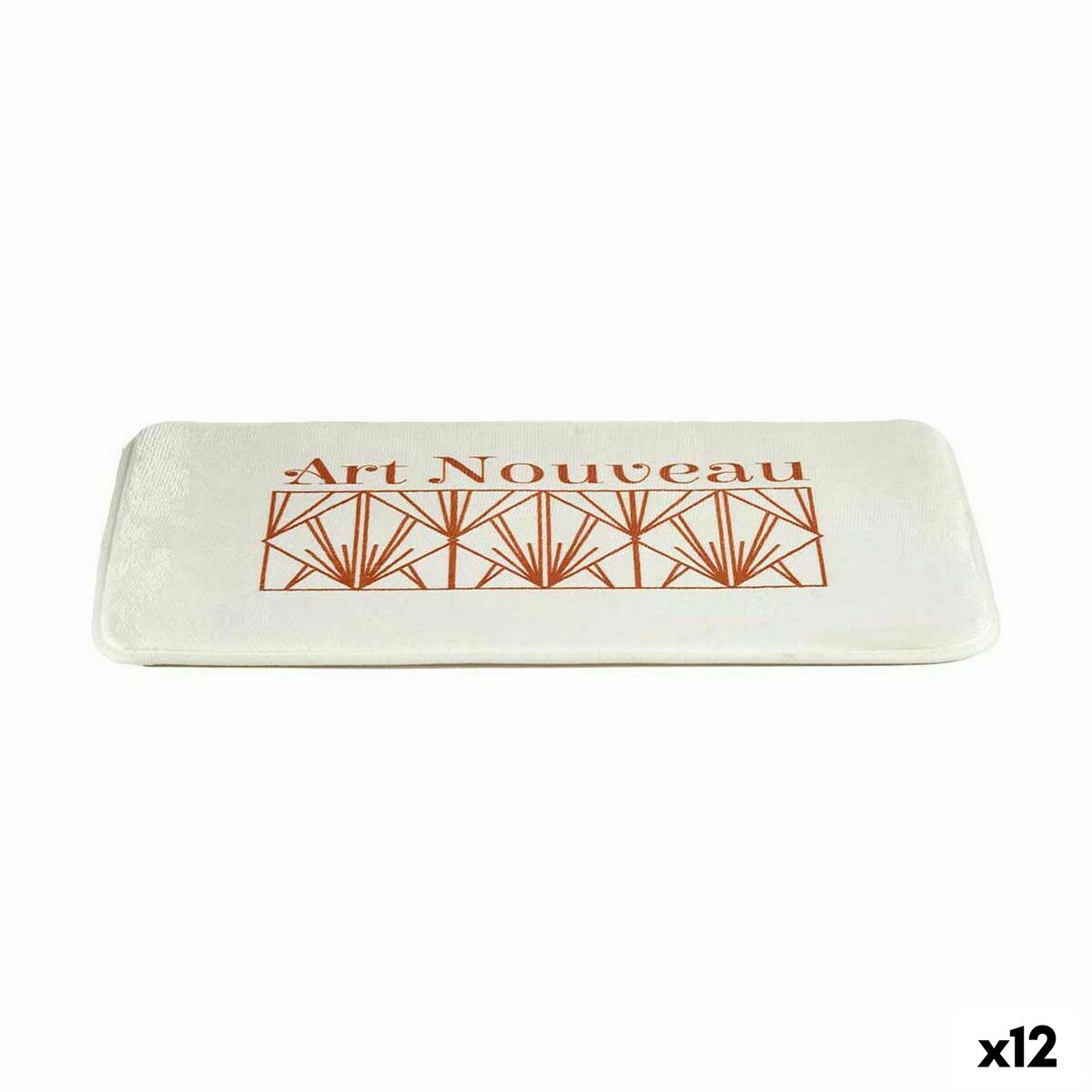 Χαλάκι μπάνιου Berilo Art Nouveau Λευκό Αργυρό PVC 40 x 1,5 x 60 cm (12 Μονάδες)