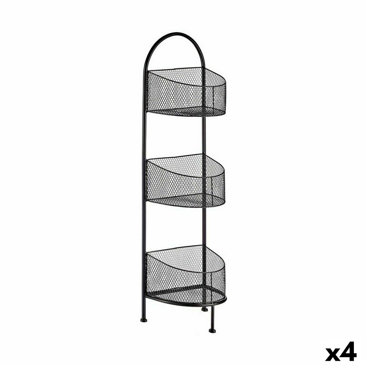 Ράφια Μαύρο Μέταλλο 21,2 x 97 x 28,5 cm (4 Μονάδες) Ράφια Μαύρο Μέταλλο 21,2 x 97 x 28,5 cm (4 Μονάδες)