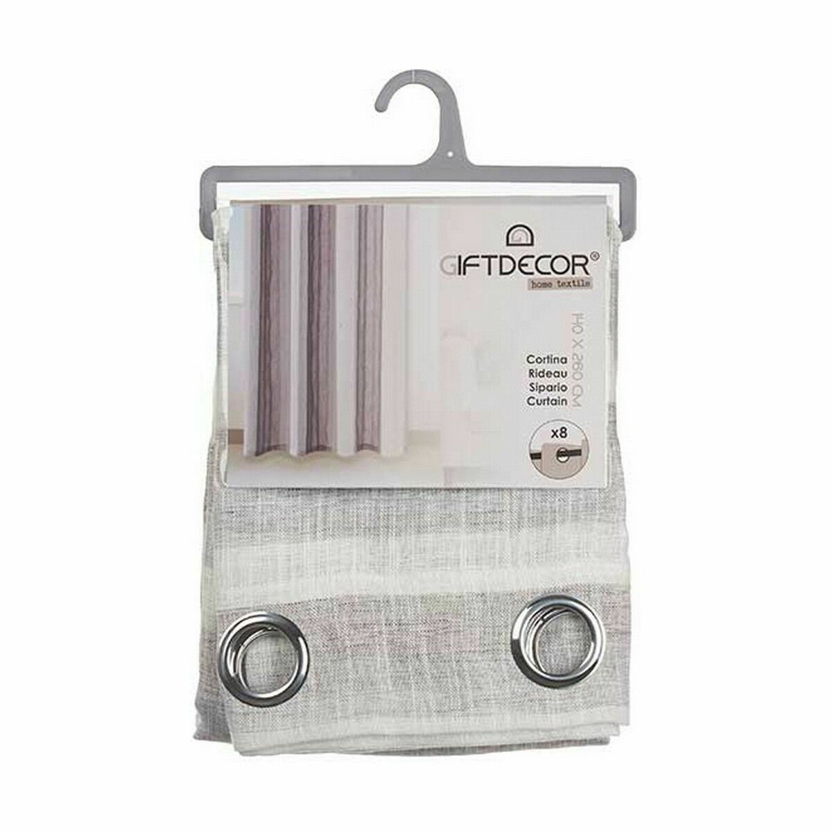 Κουρτίνα Gift Decor Ανοιχτό Γκρι 34 x 4 x 26 cm 140 x 0,1 x 260 cm Ρίγες (x6) Κουρτίνα Gift Decor Ανοιχτό Γκρι 34 x 4 x 26 cm 140 x 0,1 x 260 cm Ρίγες (x6)