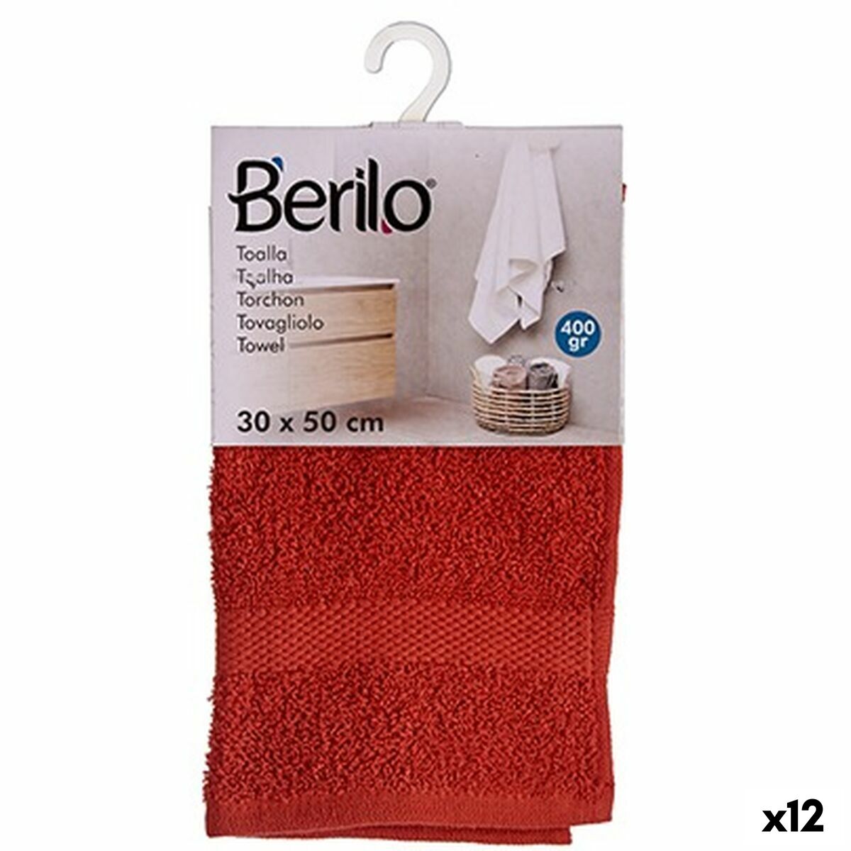 Πετσέτα μπάνιου Berilo 89664 Πλακίδιο 80 % βαμβάκι 20 % πολυεστέρας 30 x 50 cm (12 Μονάδες) Πετσέτα μπάνιου Berilo 89664 Πλακίδιο 80 % βαμβάκι 20 % πολυεστέρας 30 x 50 cm (12 Μονάδες)