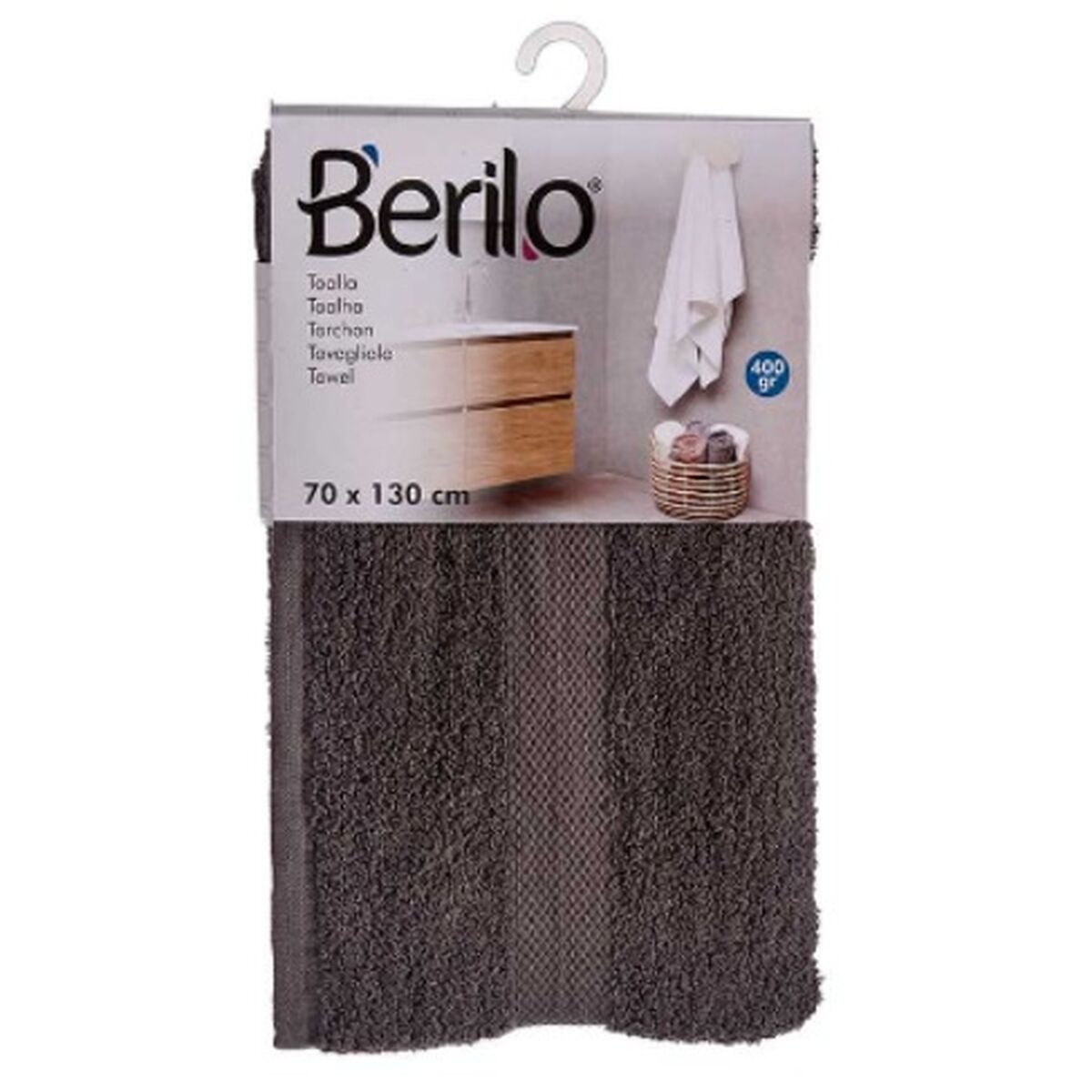 Πετσέτα μπάνιου Berilo 89670 Γκρι 80 % βαμβάκι 20 % πολυεστέρας 70 x 130 cm (3 Μονάδες) Πετσέτα μπάνιου Berilo 89670 Γκρι 80 % βαμβάκι 20 % πολυεστέρας 70 x 130 cm (3 Μονάδες)