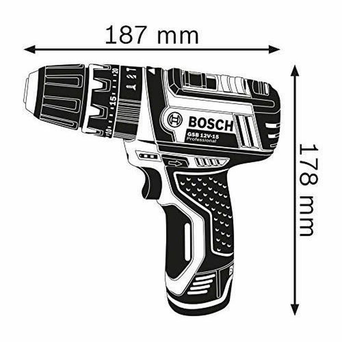 Τρυπάνι σφύρας BOSCH GSB 12V-15 Professional 12 V (Δωρεάν Μεταφορικά)