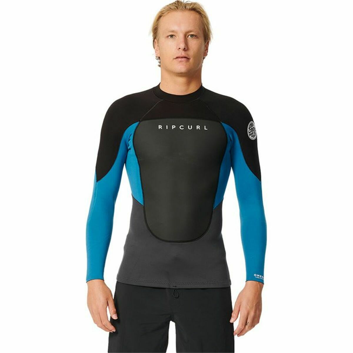 Μπλουζάκι για μπάνιο Rip Curl Omega Μαύρο Άντρες Μπλουζάκι για μπάνιο Rip Curl Omega Μαύρο Άντρες