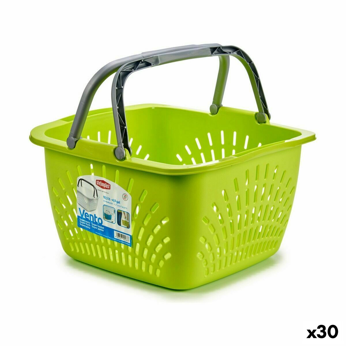 Καλάθι για τα Ρούχα Stefanplast Καφέ Πλαστική ύλη 18 L 39 x 21,5 x 39 cm Με λαβές (30 Μονάδες)