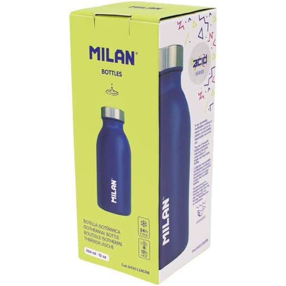 Θερμικό Μπουκάλι Milan Serie Acid Μπλε Ανοξείδωτο ατσάλι 354 ml Θερμικό Μπουκάλι Milan Serie Acid Μπλε Ανοξείδωτο ατσάλι 354 ml