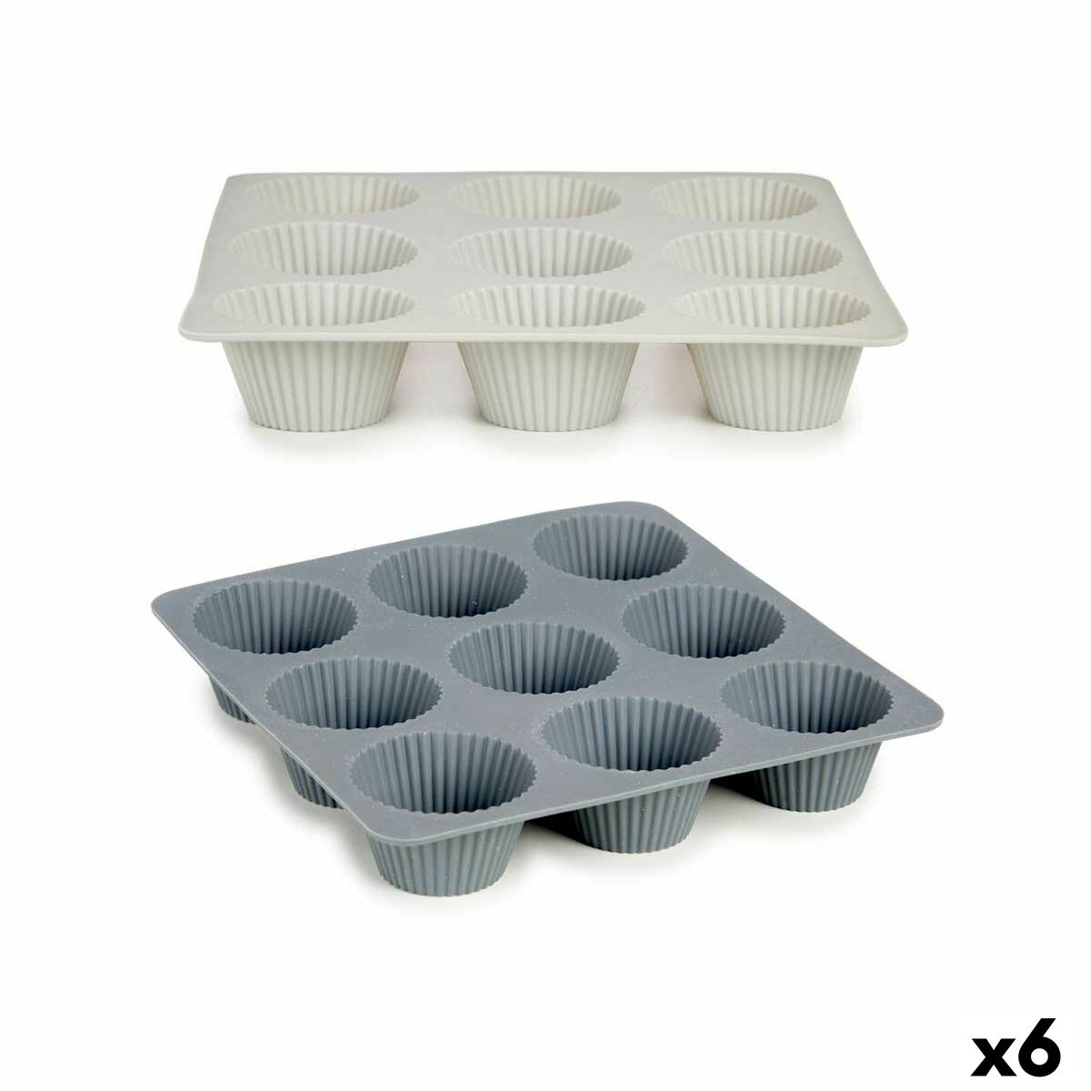 Καλούπια για Muffins Kinvara HH421 Ανοιχτό Γκρι Σκούρο γκρίζο 22 x 3 x 22 cm Μάφιν (x6) Καλούπια για Muffins Kinvara HH421 Ανοιχτό Γκρι Σκούρο γκρίζο 22 x 3 x 22 cm Μάφιν (x6)