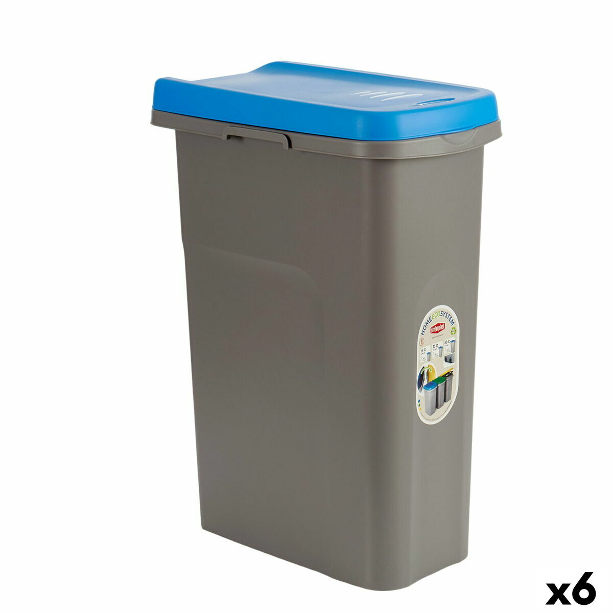 Κάδος Απορριμμάτων Stefanplast Μπλε Γκρι Πλαστική ύλη 25 L (x6) Κάδος Απορριμμάτων Stefanplast Μπλε Γκρι Πλαστική ύλη 25 L (x6)
