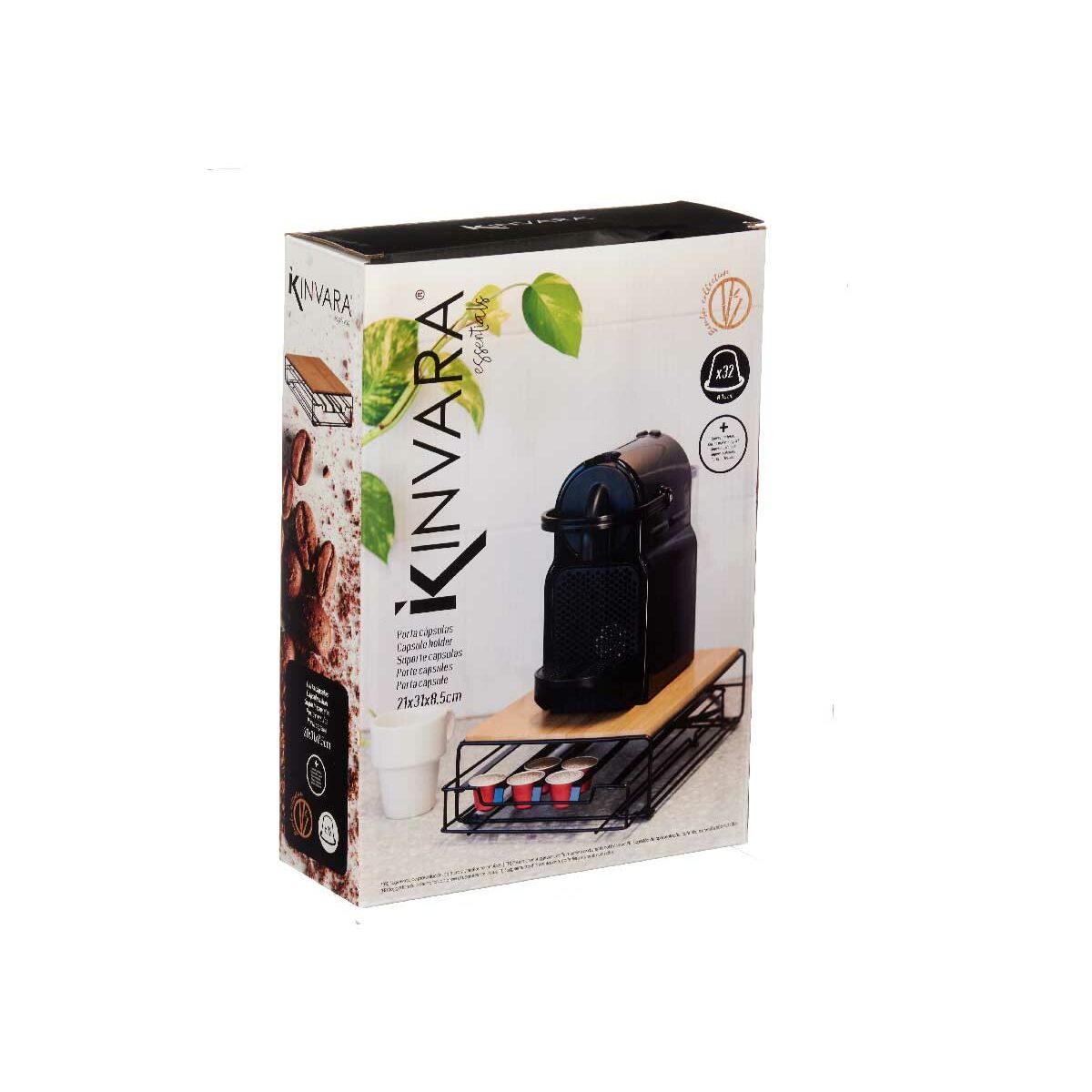 Διοργανωτής Κάψουλες Καφέ Kinvara W6358S-B NESPRESSO L Καφέ Μαύρο Μέταλλο Bamboo 21 x 57 x 8,5 cm Διοργανωτής Κάψουλες Καφέ Kinvara W6358S-B NESPRESSO L Καφέ Μαύρο Μέταλλο Bamboo 21 x 57 x 8,5 cm