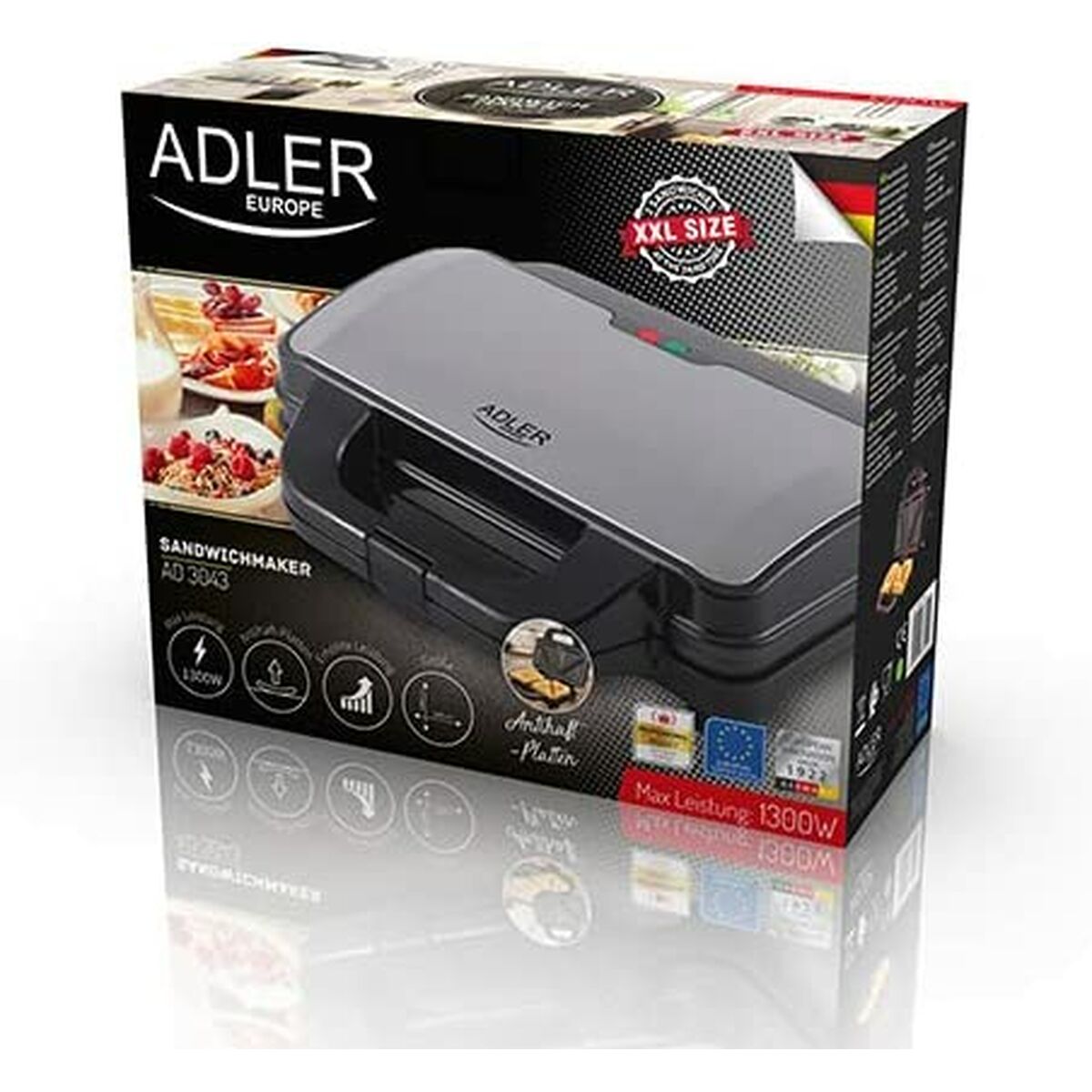 Σαντουιτσιέρα Adler AD 3043 Μαύρο Πολύχρωμο 1300 W Σαντουιτσιέρα Adler AD 3043 Μαύρο Πολύχρωμο 1300 W