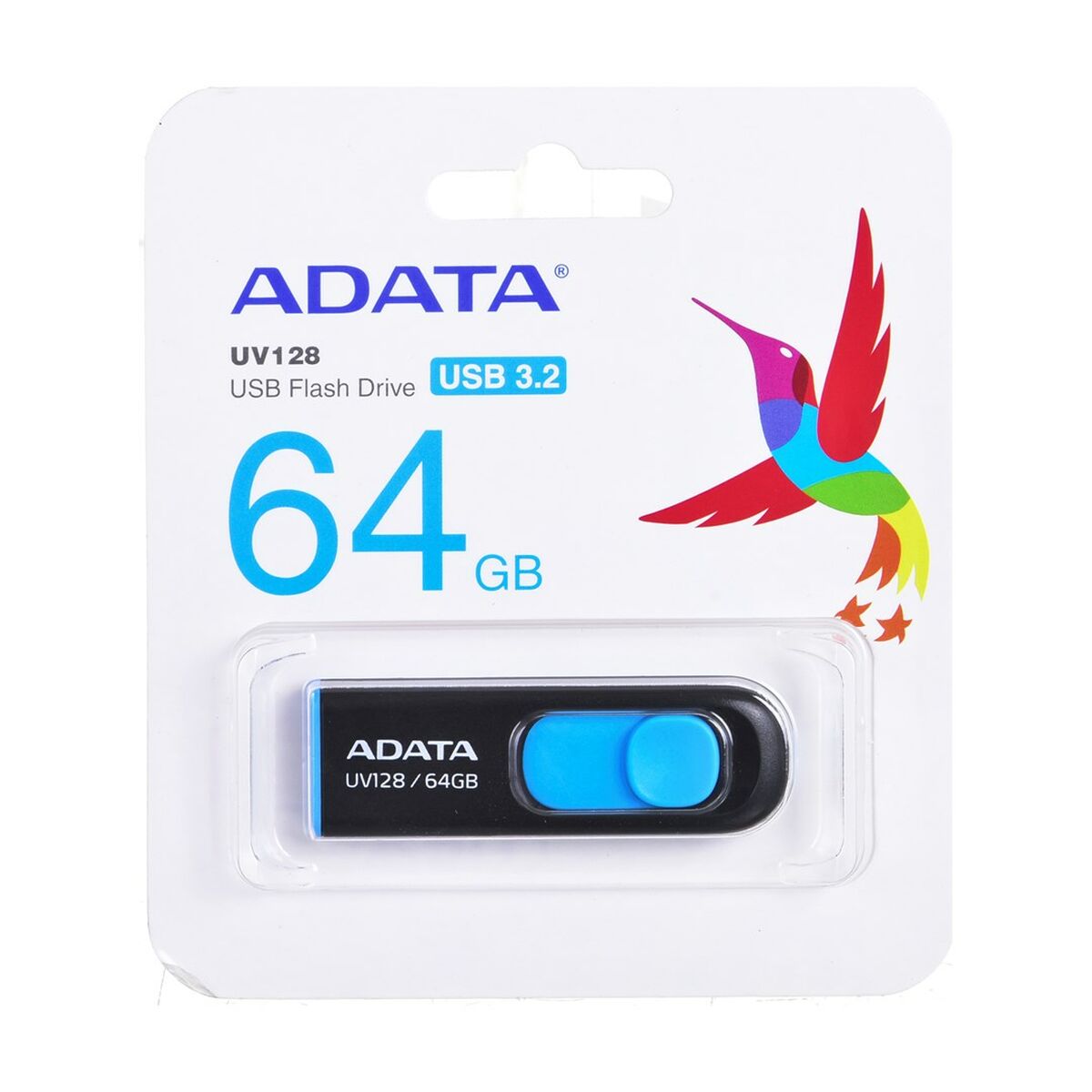 Στικάκι USB Adata 64GB DashDrive UV128 Μπλε Μαύρο 64 GB Στικάκι USB Adata 64GB DashDrive UV128 Μπλε Μαύρο 64 GB