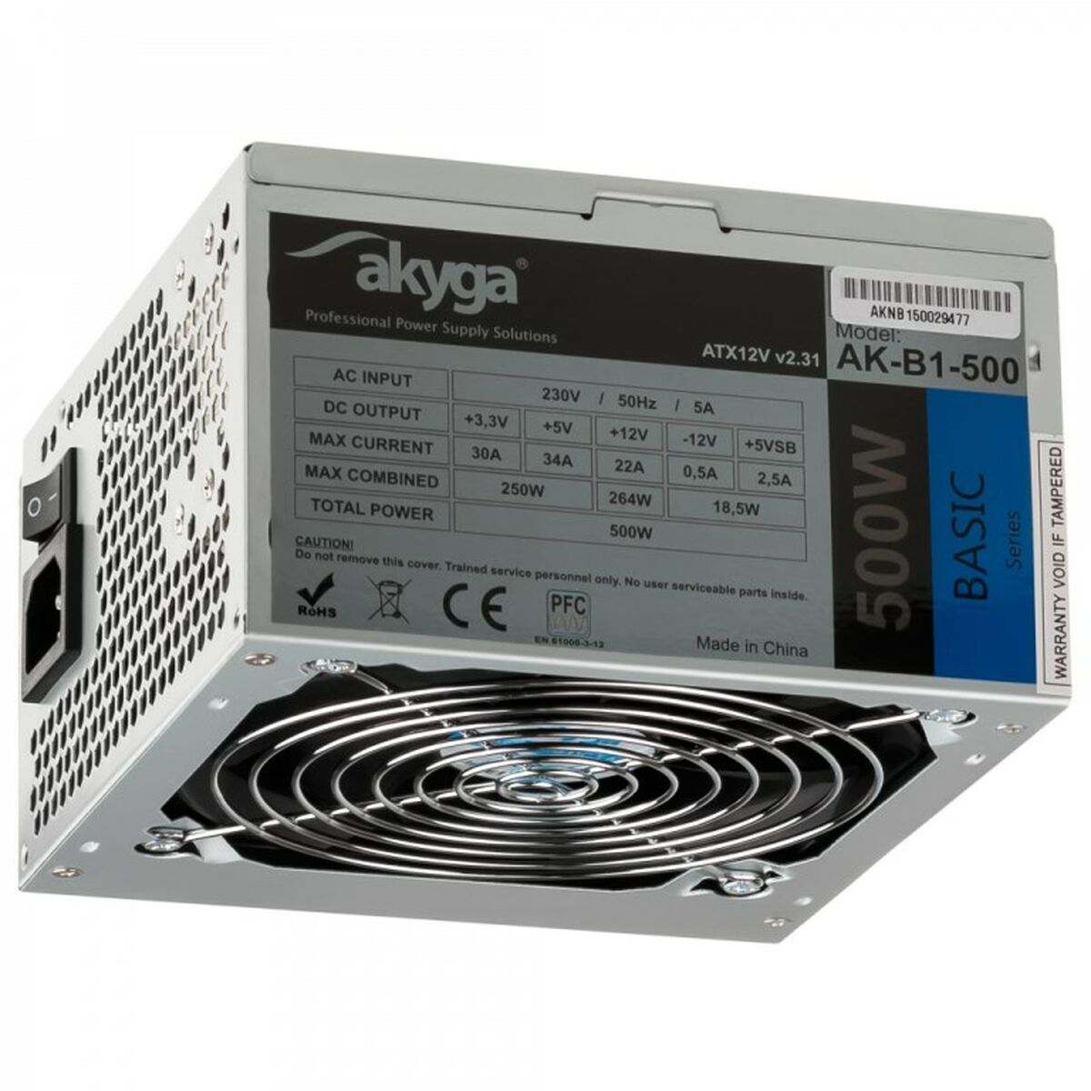 Τροφοδοσία Ρεύματος Akyga AK-B1-500 500 W RoHS CE Ενσύρματο ATX Τροφοδοσία Ρεύματος Akyga AK-B1-500 500 W RoHS CE Ενσύρματο ATX