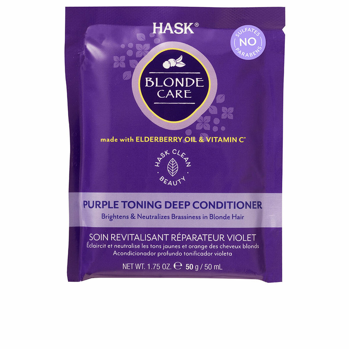 Μαλακτικό Ματ για Ξανθά Μαλλιά HASK Blonde Care 50 g Μαλακτικό Ματ για Ξανθά Μαλλιά HASK Blonde Care 50 g