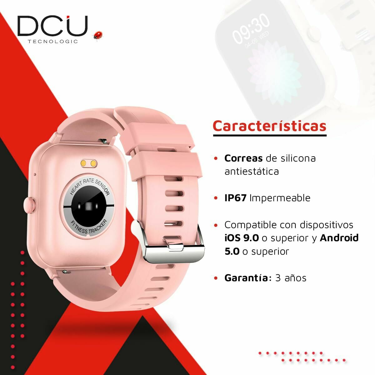 Smartwatch DCU CURVED GLASS PRO Ροζ