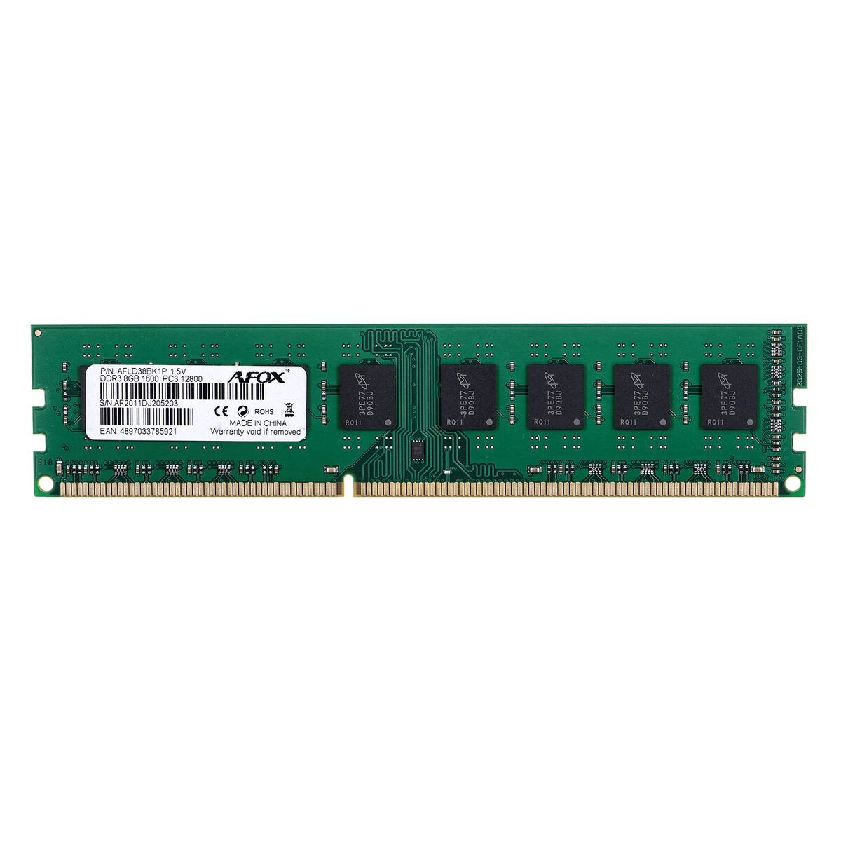 Μνήμη RAM Afox DDR3 1600 UDIMM CL11 8 GB Μνήμη RAM Afox DDR3 1600 UDIMM CL11 8 GB