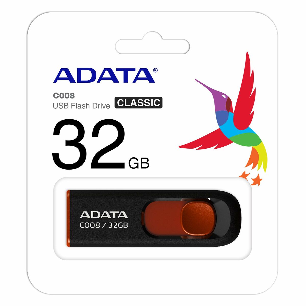 Στικάκι USB Adata AC008-32G-RKD 32 GB Μαύρο/Κόκκινο Στικάκι USB Adata AC008-32G-RKD 32 GB Μαύρο/Κόκκινο