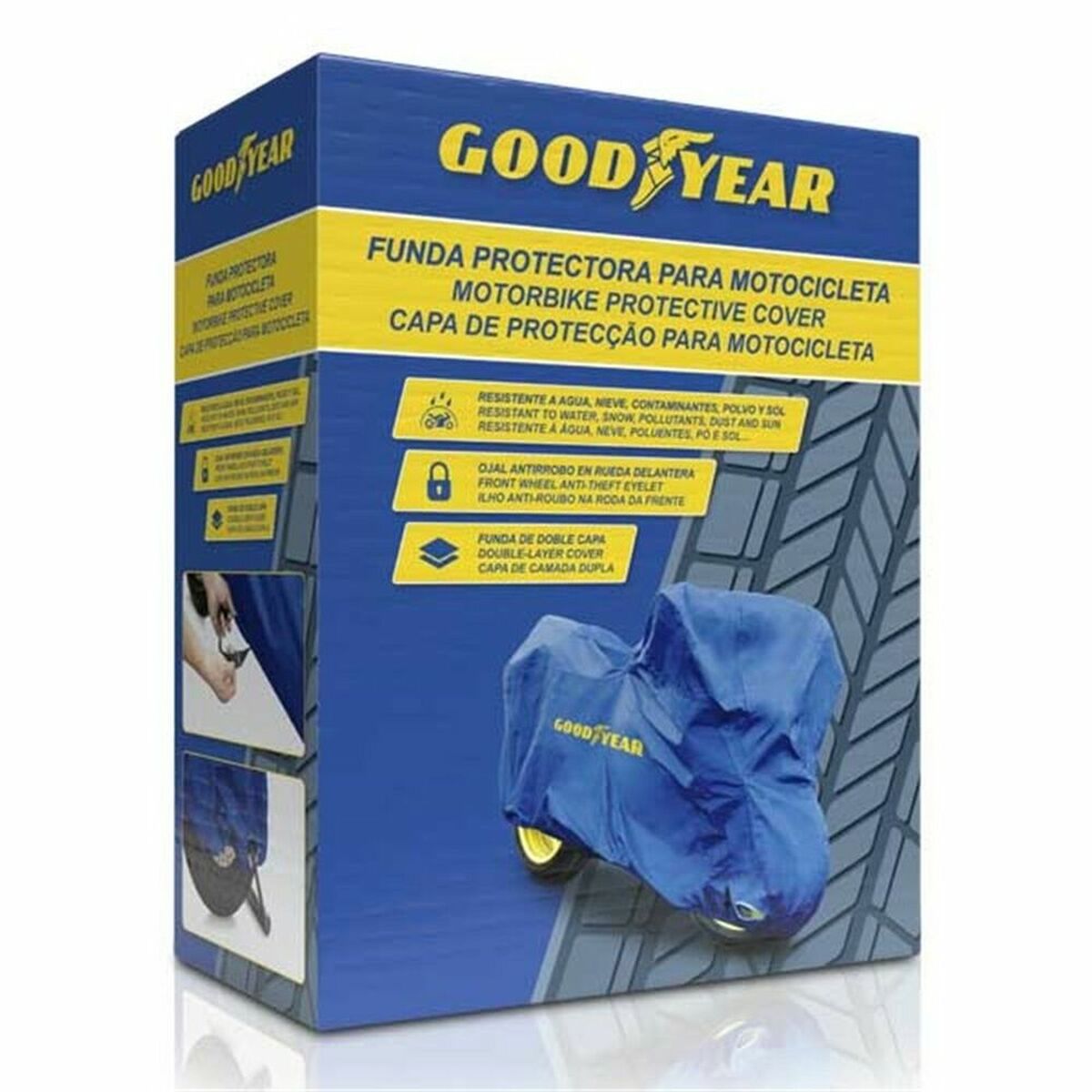 Κάλυμμα Μοτοσυκλέτας Goodyear GOD7023 XXL Μπλε Κάλυμμα Μοτοσυκλέτας Goodyear GOD7023 XXL Μπλε