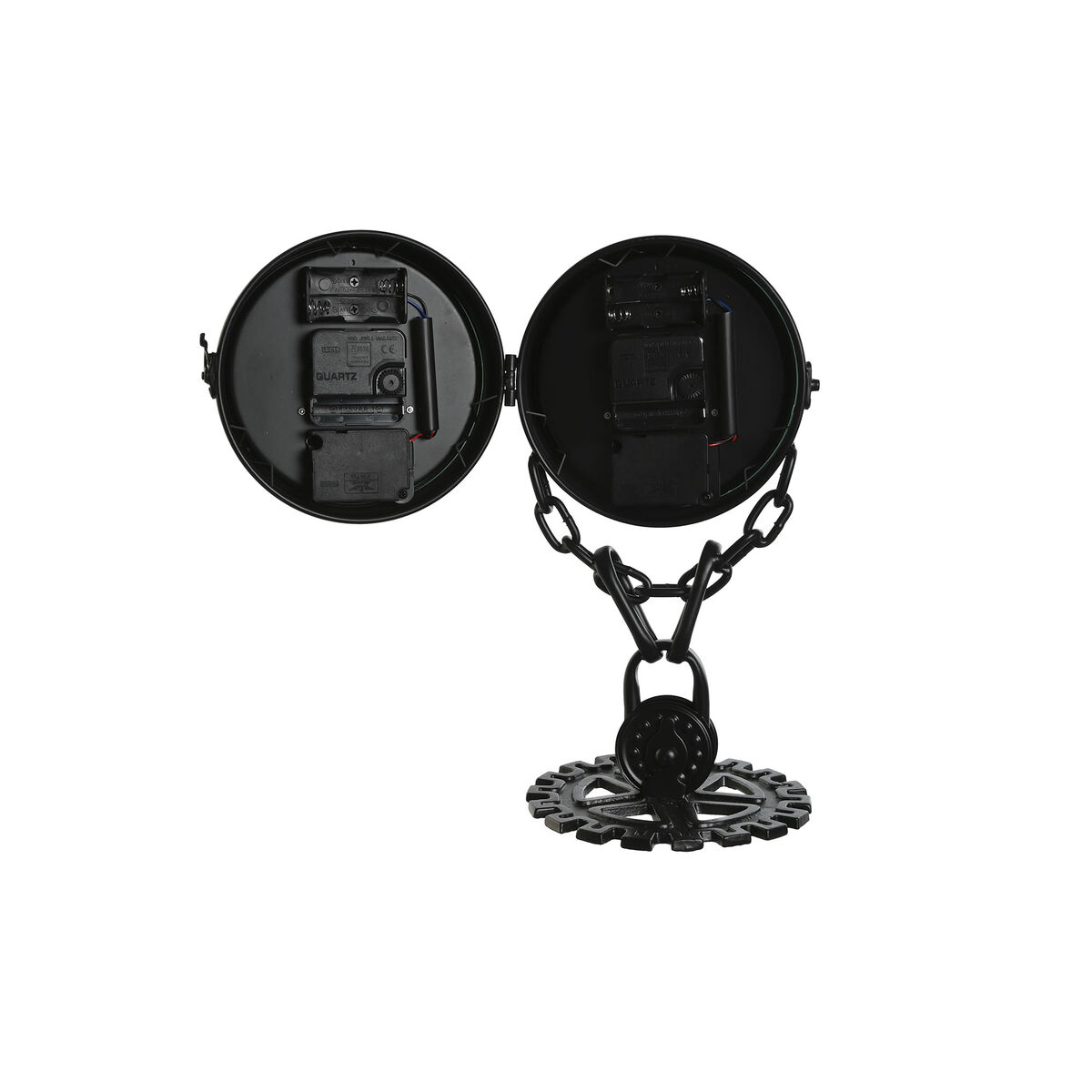 Bordklokke Home ESPRIT Μαύρο Ασημί Μέταλλο Κρυστάλλινο 18 x 17 x 33 cm Bordklokke Home ESPRIT Μαύρο Ασημί Μέταλλο Κρυστάλλινο 18 x 17 x 33 cm