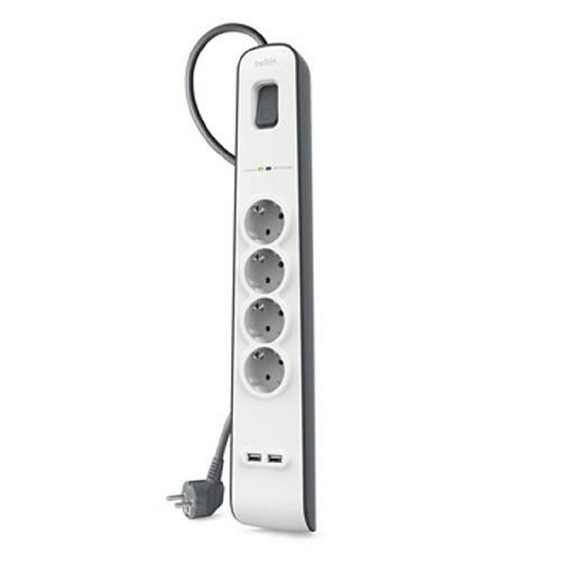 Πολύπριζο με 4 Πρίζες με διακόπτη Belkin BSV401VF2M USB x 2 (2 m)