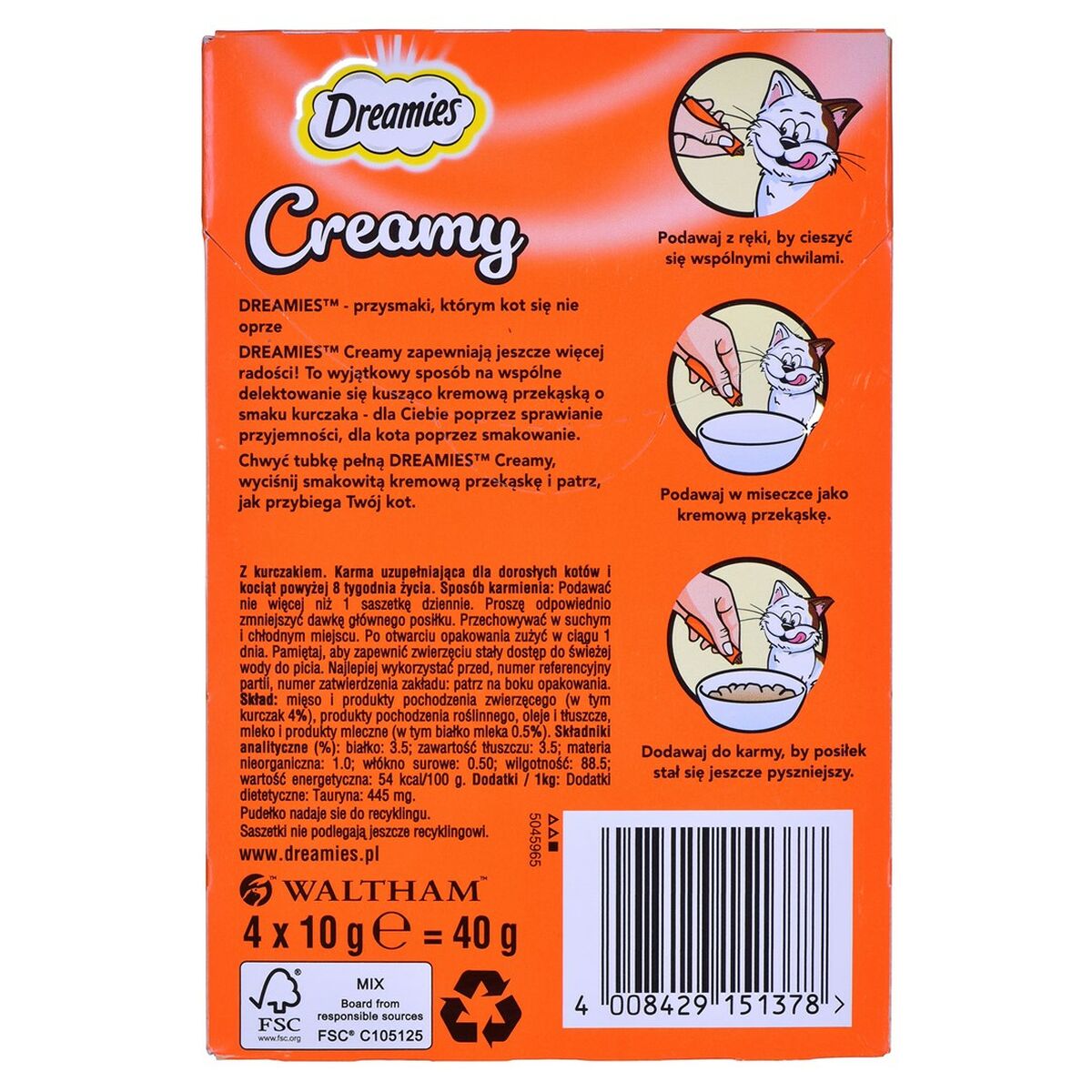 Snack for Cats Dreamies Creamy 4 x 10 g Κοτόπουλο Snack for Cats Dreamies Creamy 4 x 10 g Κοτόπουλο