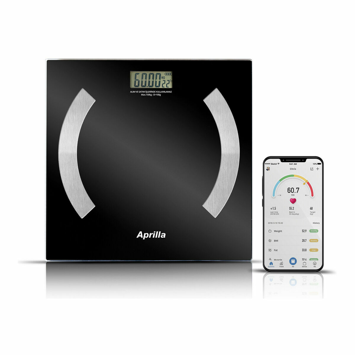 Ψηφιακή Ζυγαριά με Bluetooth Aprilla (x6) Ψηφιακή Ζυγαριά με Bluetooth Aprilla (x6)
