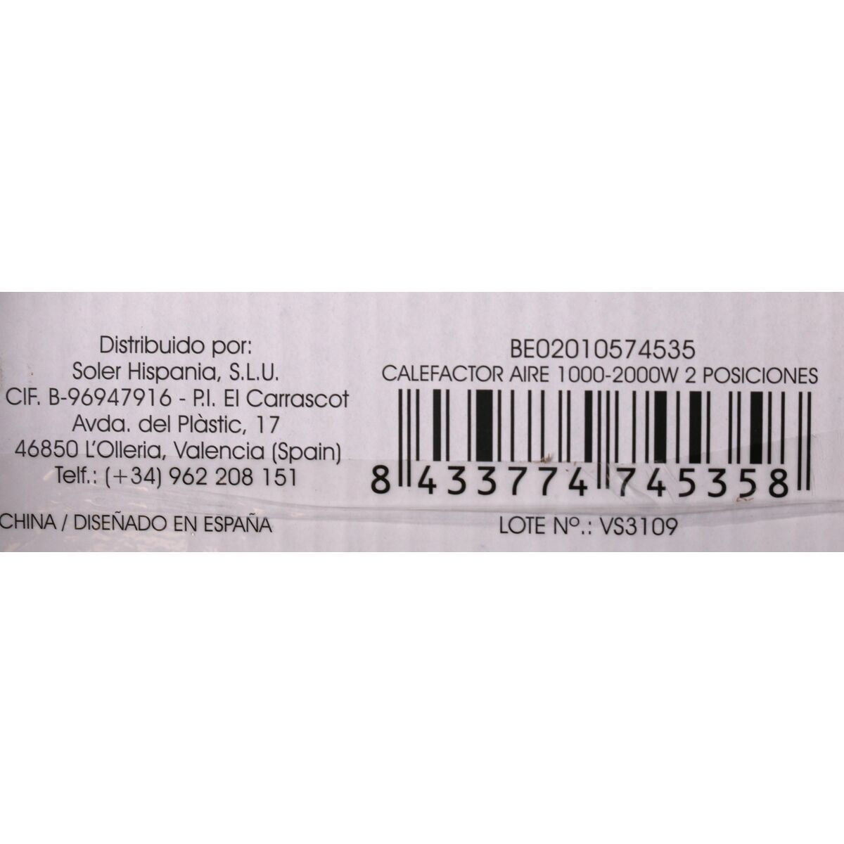 Θερμάστρα Basic Home 2000 W (4 Μονάδες) Θερμάστρα Basic Home 2000 W (4 Μονάδες)