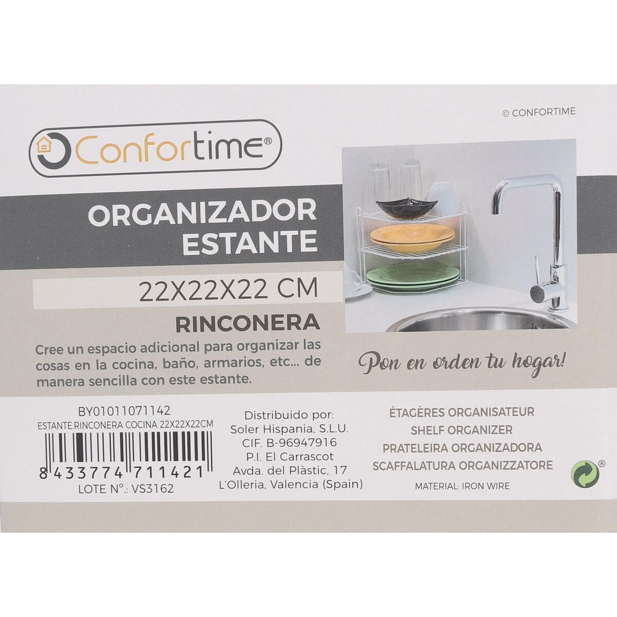 Γωνιακó Ράφι Confortime 123952 22 x 22 x 22 cm (8 Μονάδες) Γωνιακó Ράφι Confortime 123952 22 x 22 x 22 cm (8 Μονάδες)