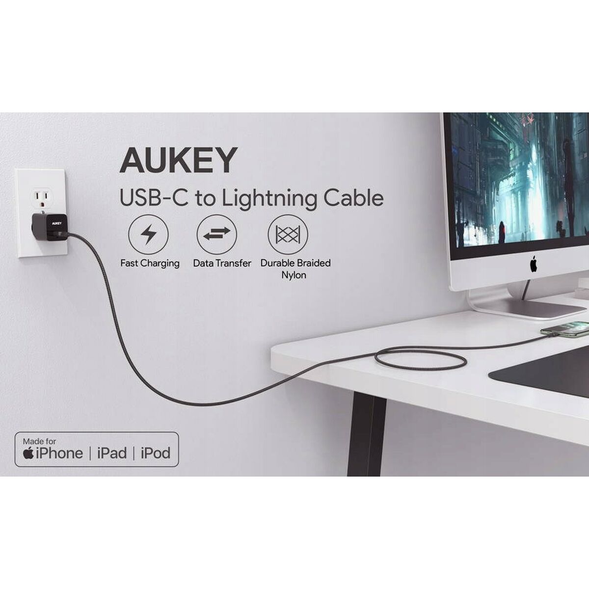 Lightning Καλώδιο Aukey CB-CL03 2 m Lightning Καλώδιο Aukey CB-CL03 2 m