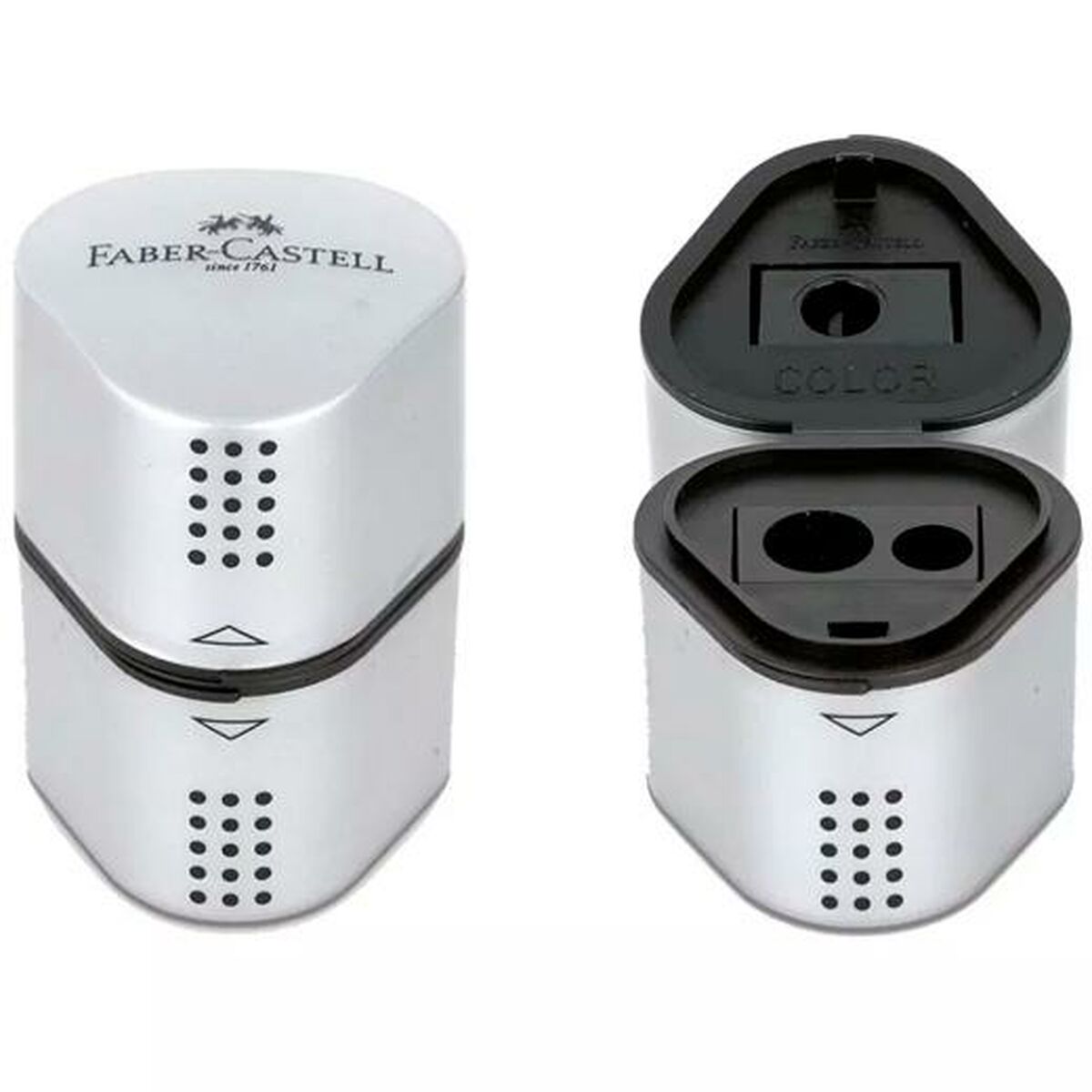 Ξύστρα Faber-Castell Grip 2001 3-σε-1 Ασημί Μέταλλο (x10) Ξύστρα Faber-Castell Grip 2001 3-σε-1 Ασημί Μέταλλο (x10)
