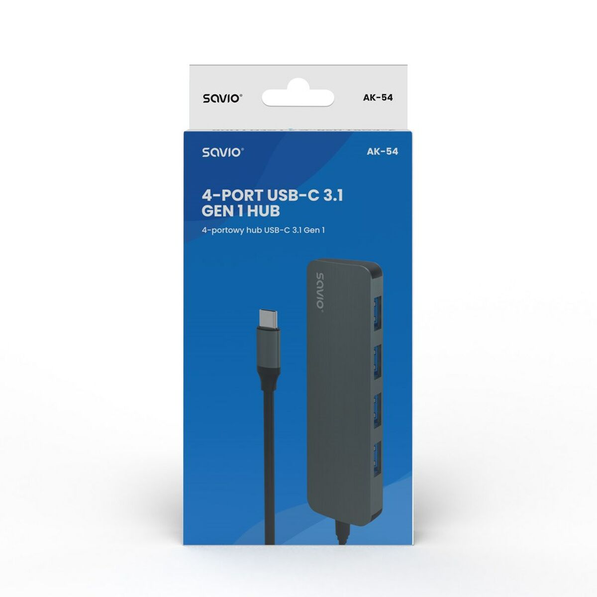 Hub USB-C 4 Θύρες Savio AK-54 Γκρι Hub USB-C 4 Θύρες Savio AK-54 Γκρι
