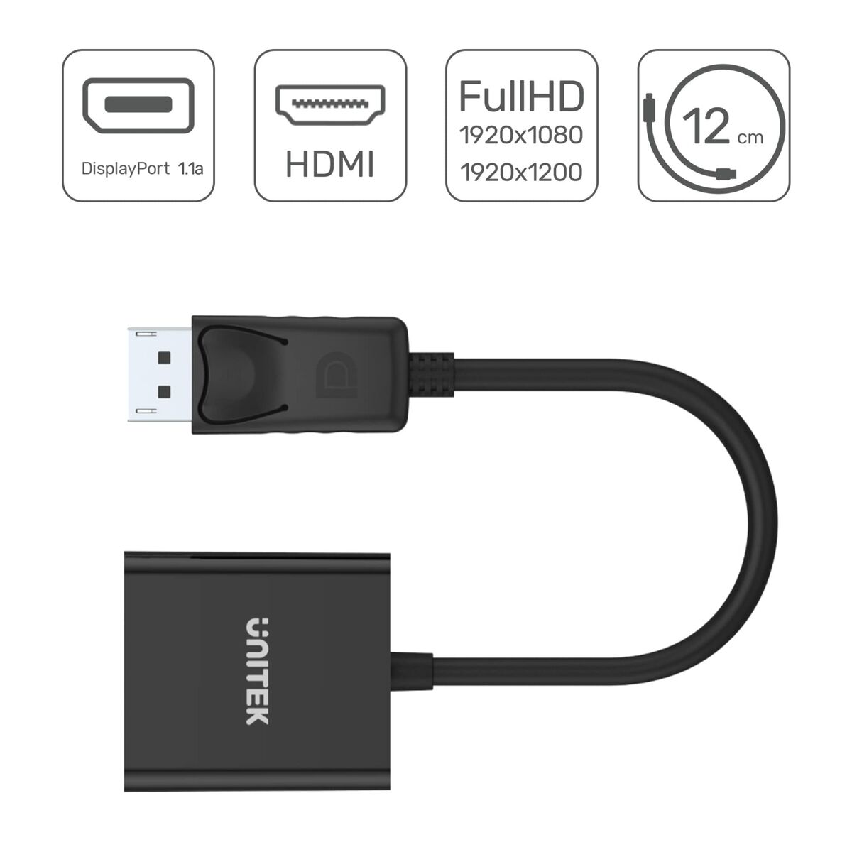 Αντάπτορας DisplayPort σε HDMI Unitek Y-5118DA Μαύρο Αντάπτορας DisplayPort σε HDMI Unitek Y-5118DA Μαύρο