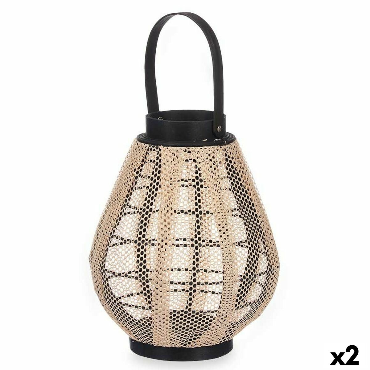 Lanterne Gift Decor D23028S Μαύρο Μπεζ Ξύλο Ύφασμα Γυαλί Lanterne 25 x 30 x 25 cm Με λαβή (x2) Lanterne Gift Decor D23028S Μαύρο Μπεζ Ξύλο Ύφασμα Γυαλί Lanterne 25 x 30 x 25 cm Με λαβή (x2)