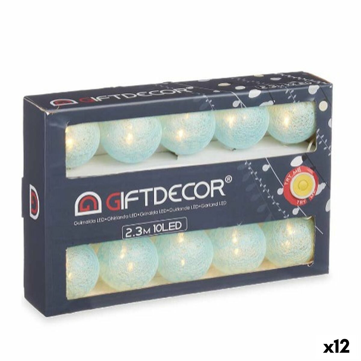 Γιρλάντα Φωτισμού LED Ball Μπλε 2,3 m (12 Μονάδες) Γιρλάντα Φωτισμού LED Ball Μπλε 2,3 m (12 Μονάδες)