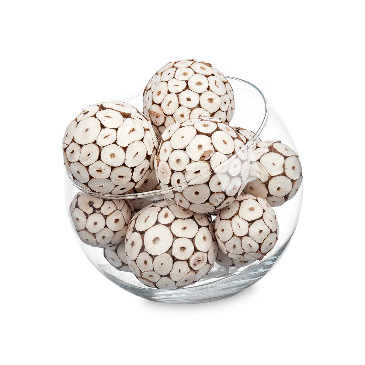 Set of Decorative Balls Καφέ Λευκό (12 Μονάδες) Set of Decorative Balls Καφέ Λευκό (12 Μονάδες)