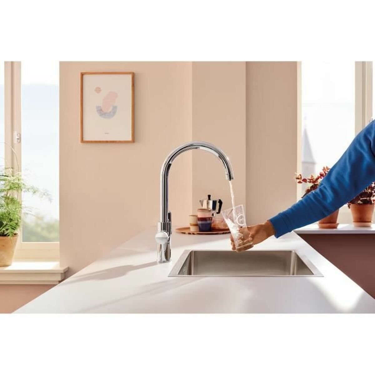 Kitchen Tap Grohe Blue Pure StartCurve Μέταλλο C σχήμα Kitchen Tap Grohe Blue Pure StartCurve Μέταλλο C σχήμα