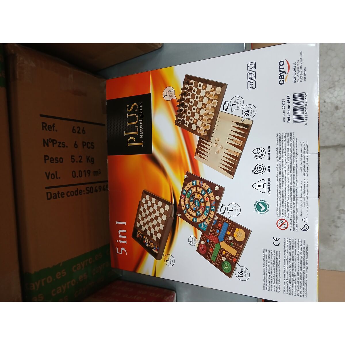 Σύνολο 5 Επιτραπέζια Παιχνίδια Cayro Plus Ξύλο 29 x 29 cm