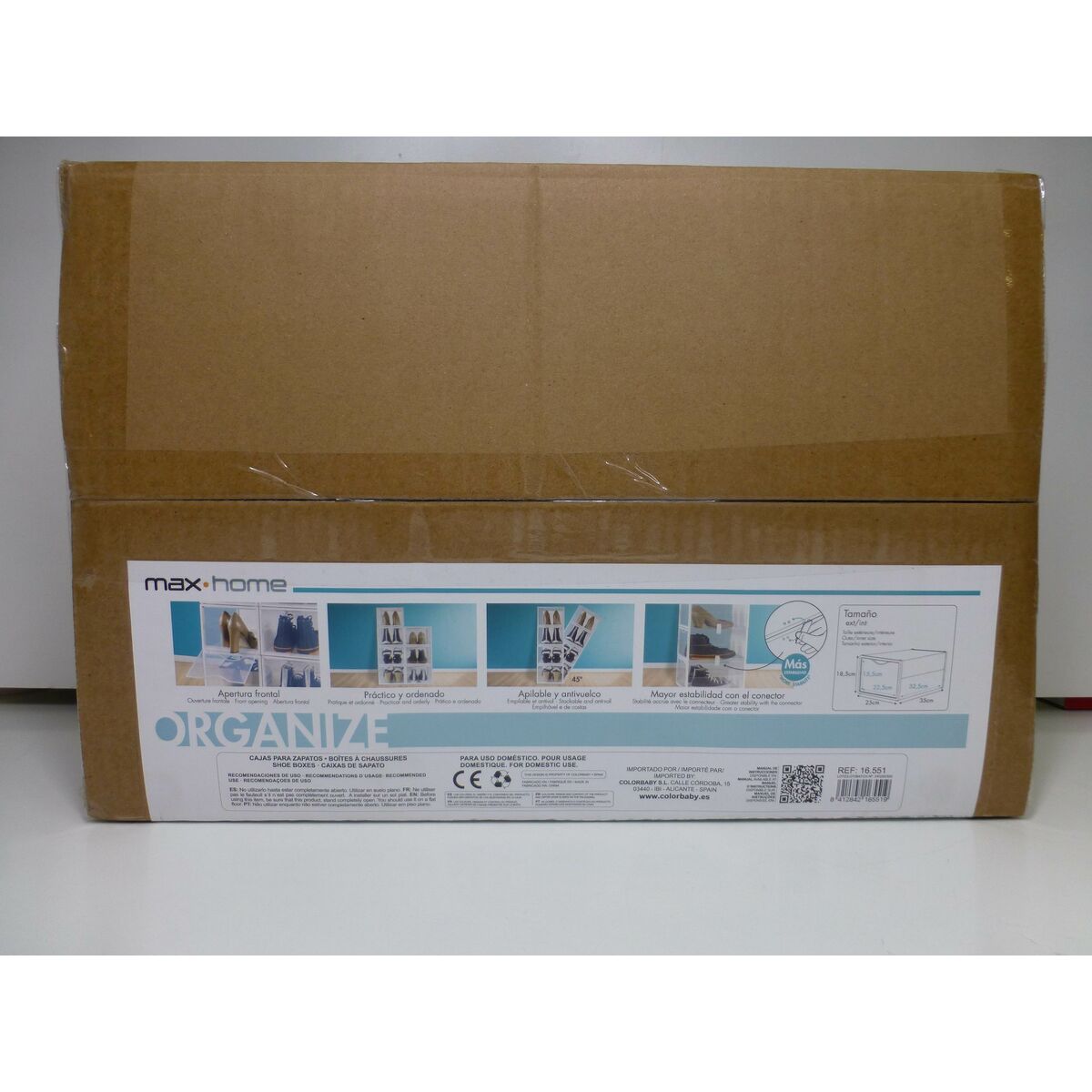 Stackable shoe box Max Home Λευκό x6 πολυπροπυλένιο ABS 25 x 18,5 x 35 cm