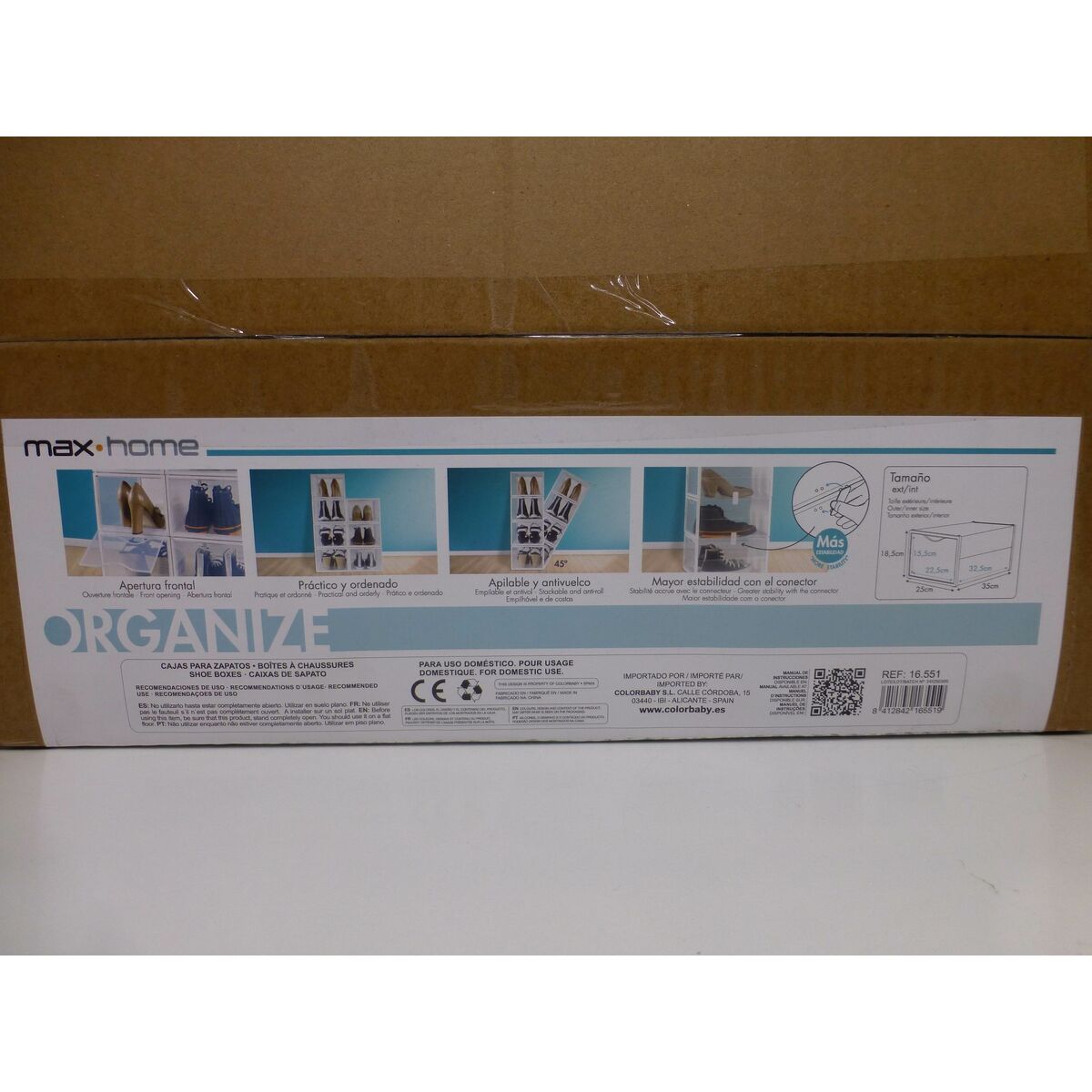 Stackable shoe box Max Home Λευκό x6 πολυπροπυλένιο ABS 25 x 18,5 x 35 cm