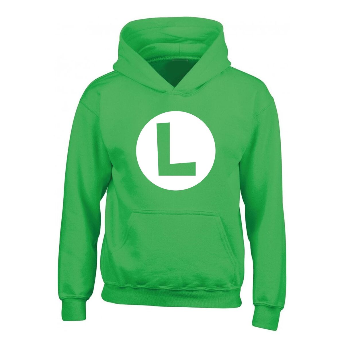 Unisex Φούτερ με Κουκούλα Super Mario Luigi Badge Πράσινο Unisex Φούτερ με Κουκούλα Super Mario Luigi Badge Πράσινο