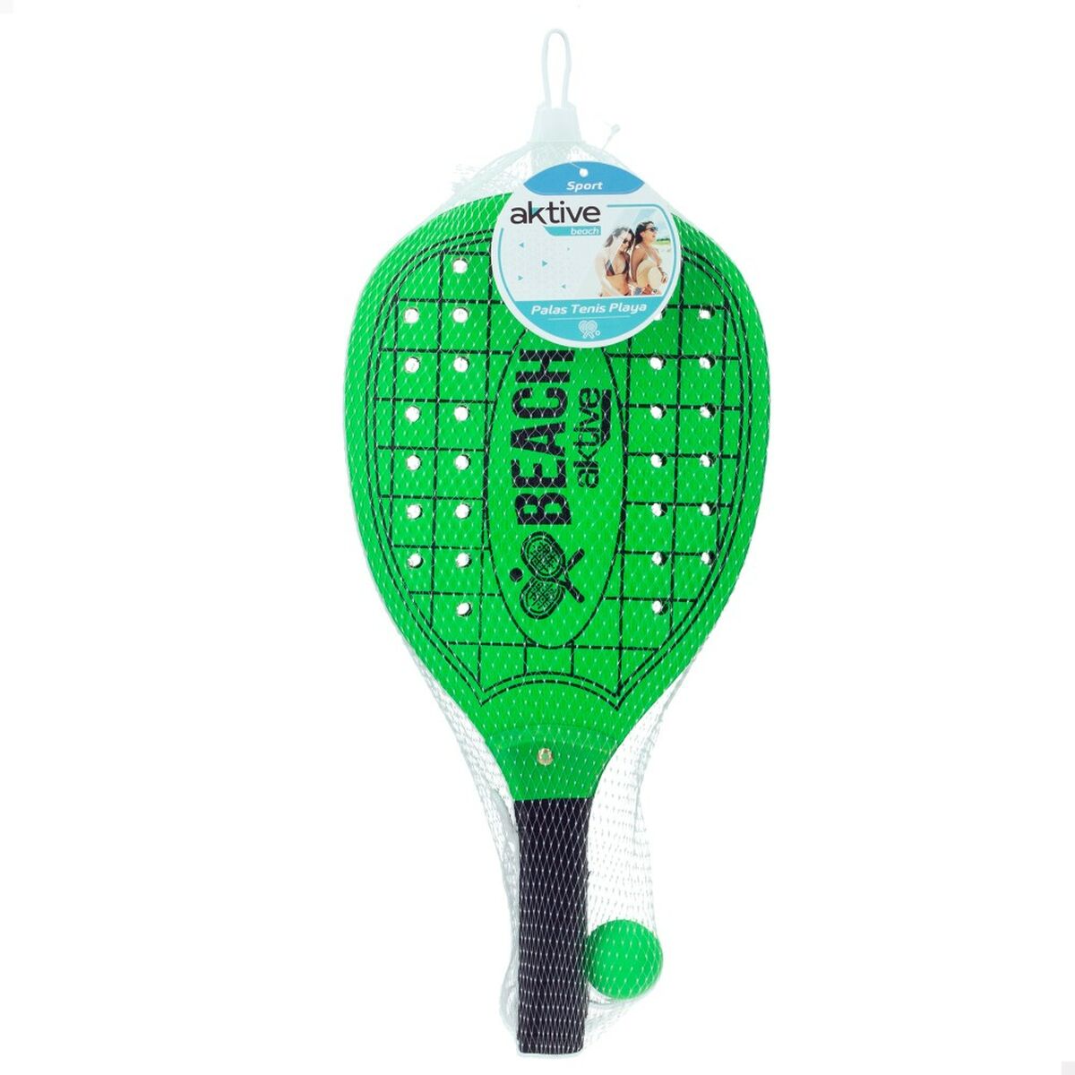 Ρακέτες Παραλίας με Μπάλα Aktive 20 x 40 cm (12 Μονάδες)