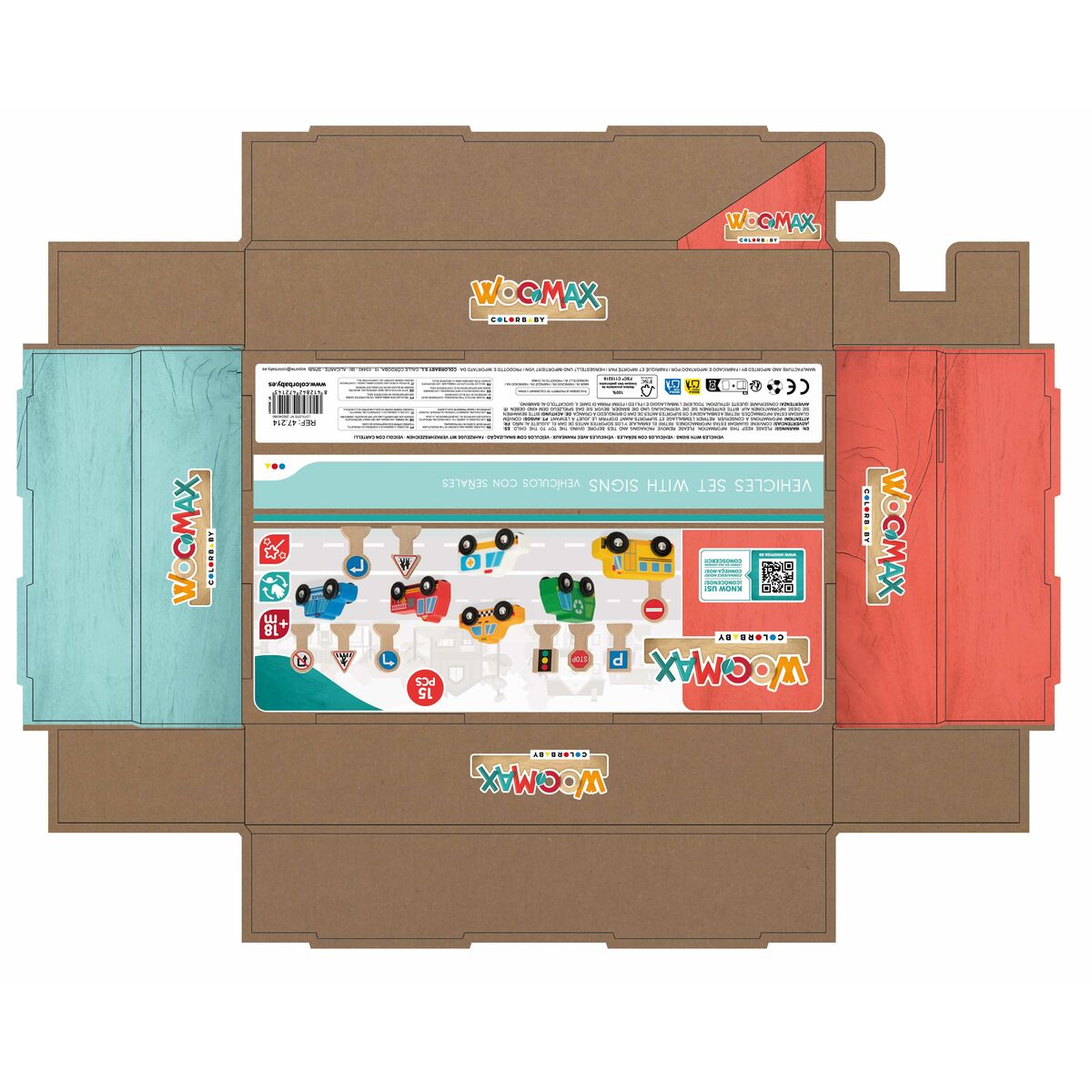 Playset Οχημάτων Woomax 15 Τεμάχια (x6)